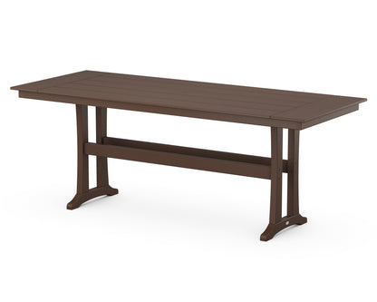 POLYWOOD® Farmhouse Trestle 38" x 96" Counter Table in Mahogany