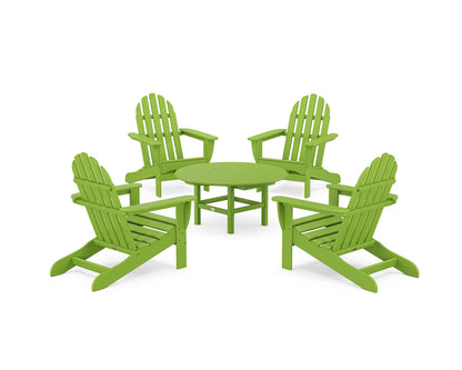 POLYWOOD® Classic Adirondack 5-Piece Conversation Set in Lime