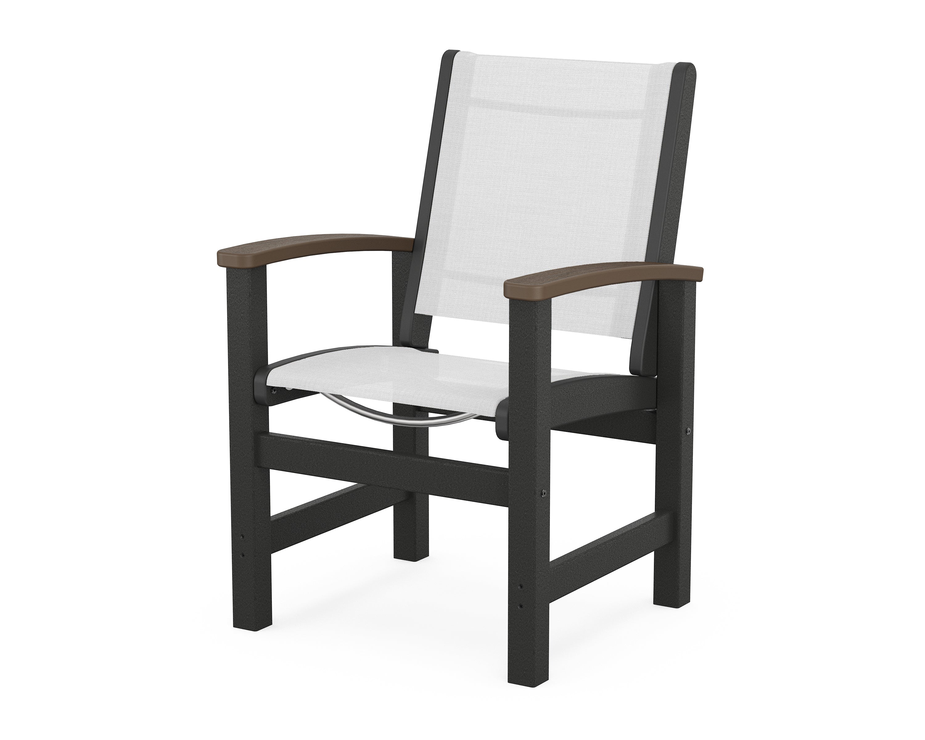 POLYWOOD® Coastal Dining Chair in Black / Kona / White Sling