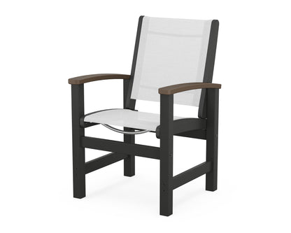 POLYWOOD® Coastal Dining Chair in Black / Kona / White Sling