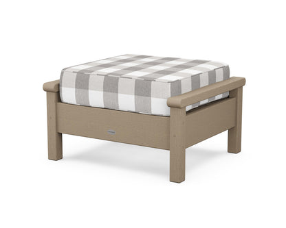 POLYWOOD® Harbour Deep Seating Ottoman in Vintage Sahara / Buffalo Plaid Grey Mist
