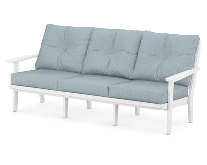 POLYWOOD® Lakeside Deep Seating Sofa in White / Exhale Sky