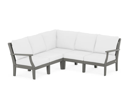 POLYWOOD® Braxton Modular 5-Piece Deep Seating Set in Slate Grey / Natural