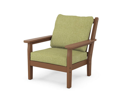 POLYWOOD® Chippendale Deep Seating Chair in Teak / Chartreuse Boucle