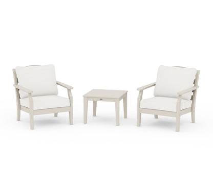 Draper James™ by  POLYWOOD® Savannah 3-Piece Deep Seating Set in Sand / Natural Linen