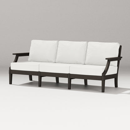 PW Designer Series Estate Sofa in Vintage Coffee / Natural Linen