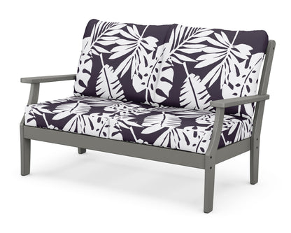 POLYWOOD® Braxton Deep Seating Loveseat in Slate Grey / Leaf Navy