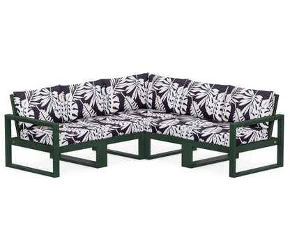 POLYWOOD® EDGE 5-Piece Modular Deep Seating Set in Green / Leaf Navy