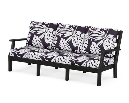 POLYWOOD® Chesapeake Deep Seating Sofa in Black / Leaf Navy