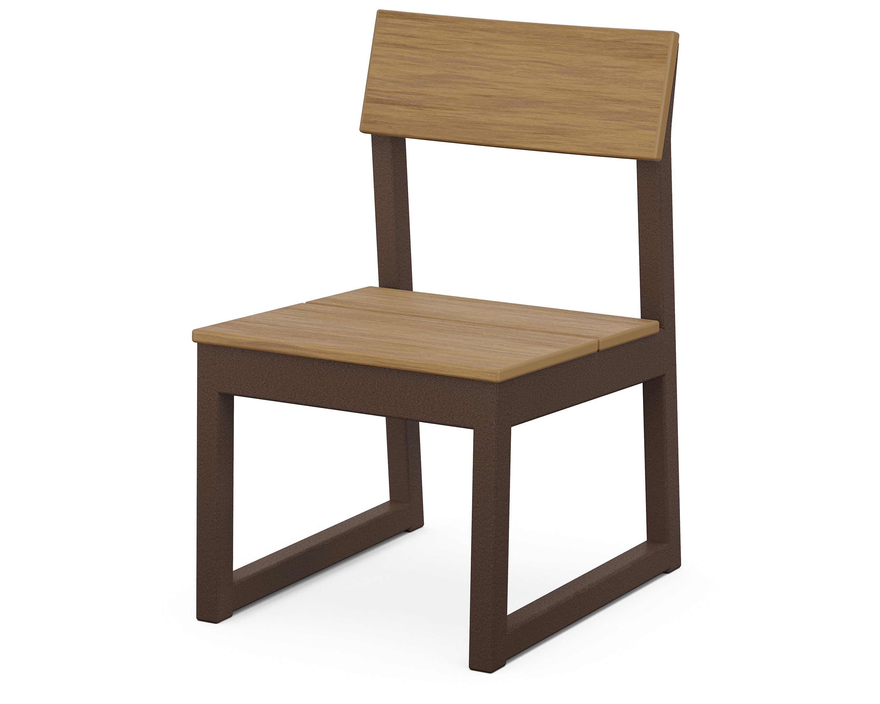 POLYWOOD® EDGE Dining Side Chair in Mahogany / Natural