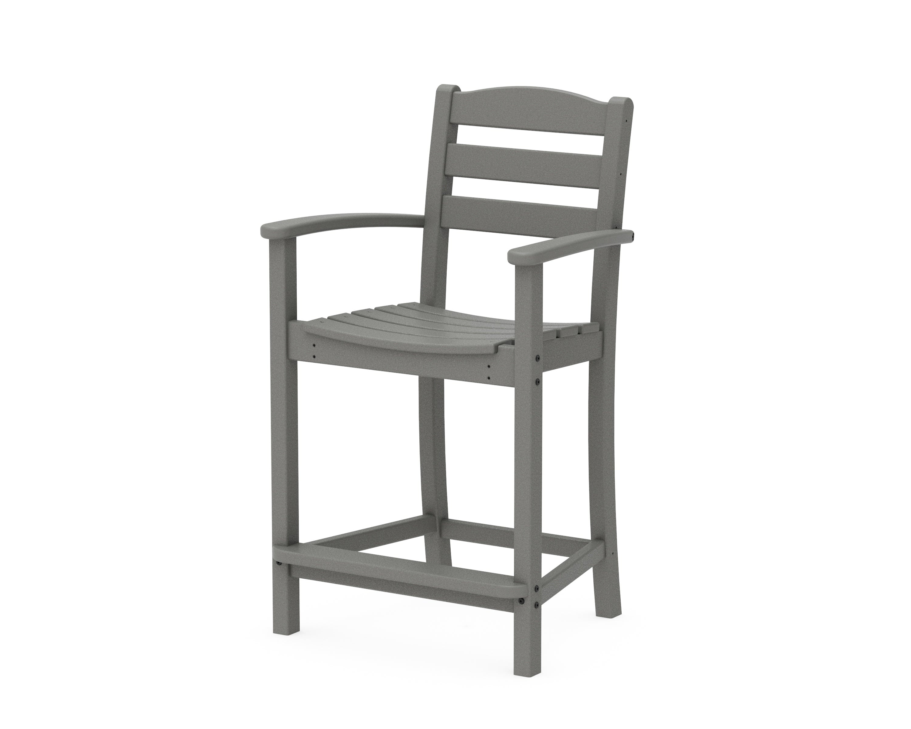 POLYWOOD® La Casa Café Counter Arm Chair in Slate Grey