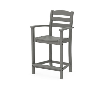 POLYWOOD® La Casa Café Counter Arm Chair in Slate Grey