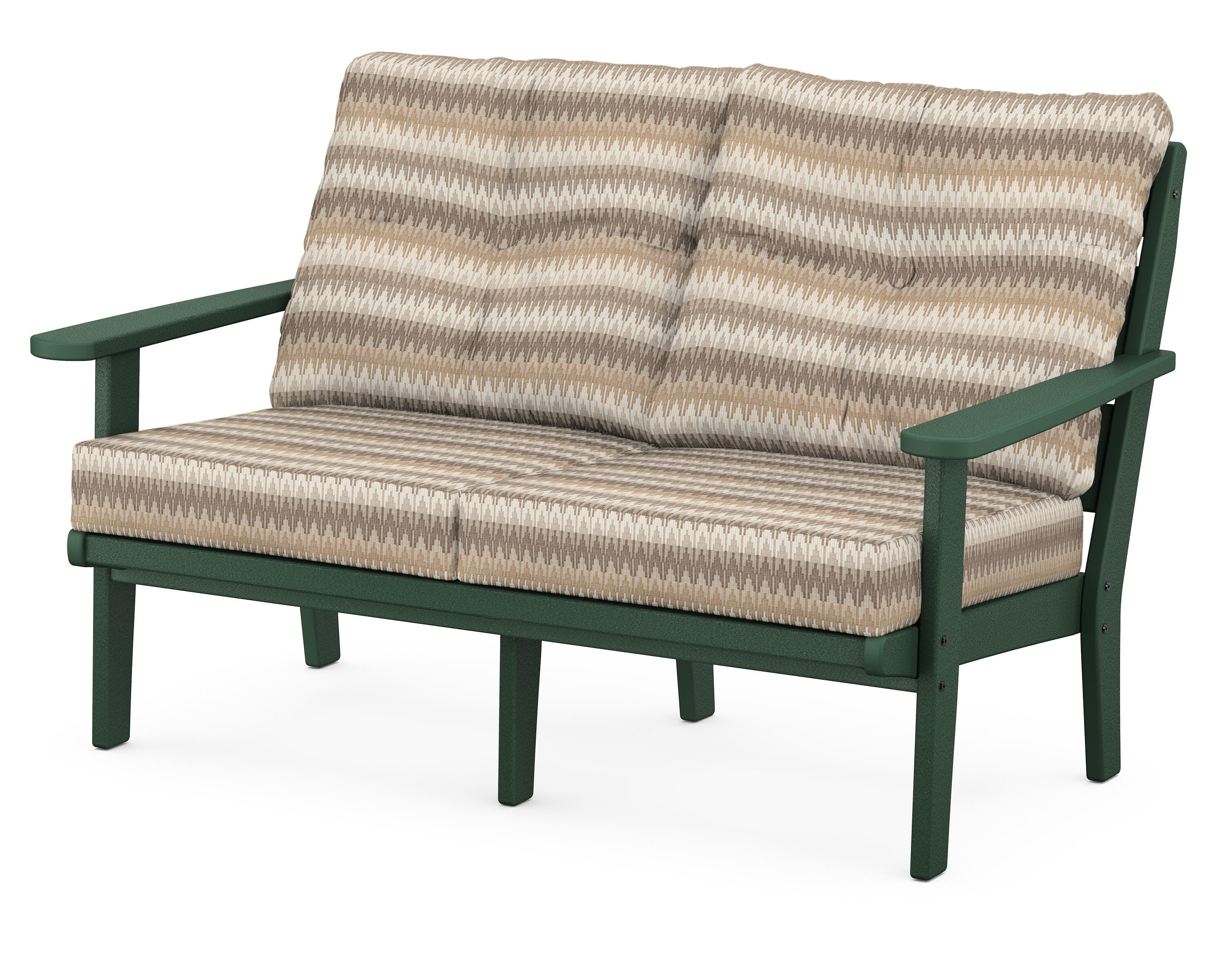 POLYWOOD® Lakeside Deep Seating Loveseat in Green / Valley Dune