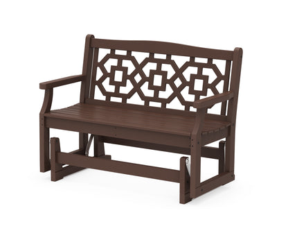 Martha Stewart by POLYWOOD® Chinoiserie 48" Glider in Mahogany