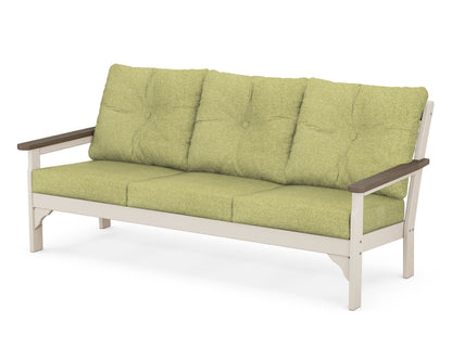 POLYWOOD® Vineyard Deep Seating Sofa in Sand / Kona / Chartreuse Boucle