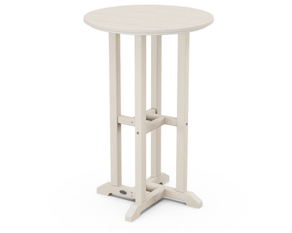 POLYWOOD® 24" Round Farmhouse Counter Bistro Table in Sand