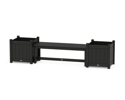 POLYWOOD® 48" Vineyard Straight Planter Bench Set - Large in Black