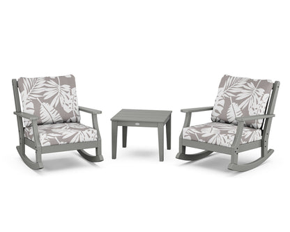 Country Living Wovendale 3-Piece Deep Seating Rocker Set in Slate Grey / Leaf Grey Mist