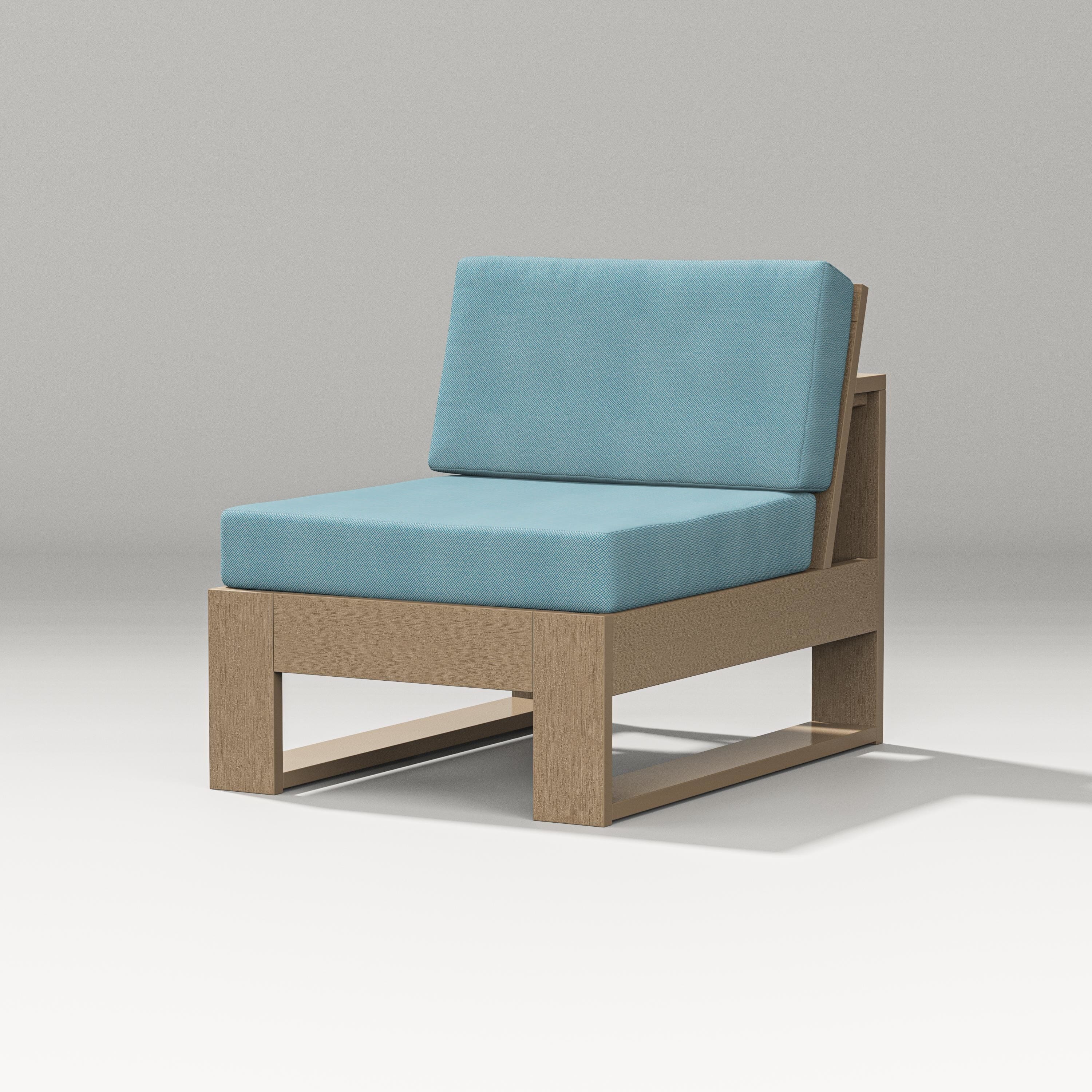 PW Designer Series Latitude Modular Armless Chair in Vintage Sahara / Lattice Sky Blue
