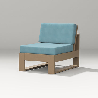 PW Designer Series Latitude Modular Armless Chair in Vintage Sahara / Lattice Sky Blue