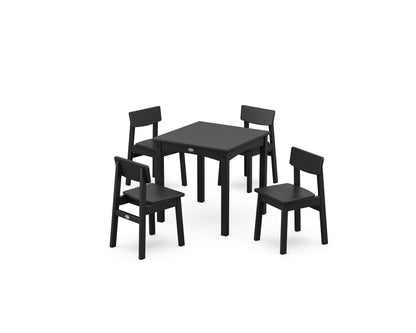 POLYWOOD® Modern Studio Kids 5-Piece Dining Set in Black
