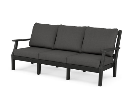 Martha Stewart by POLYWOOD® Chinoiserie Deep Seating Sofa in Black / Spectrum Carbon