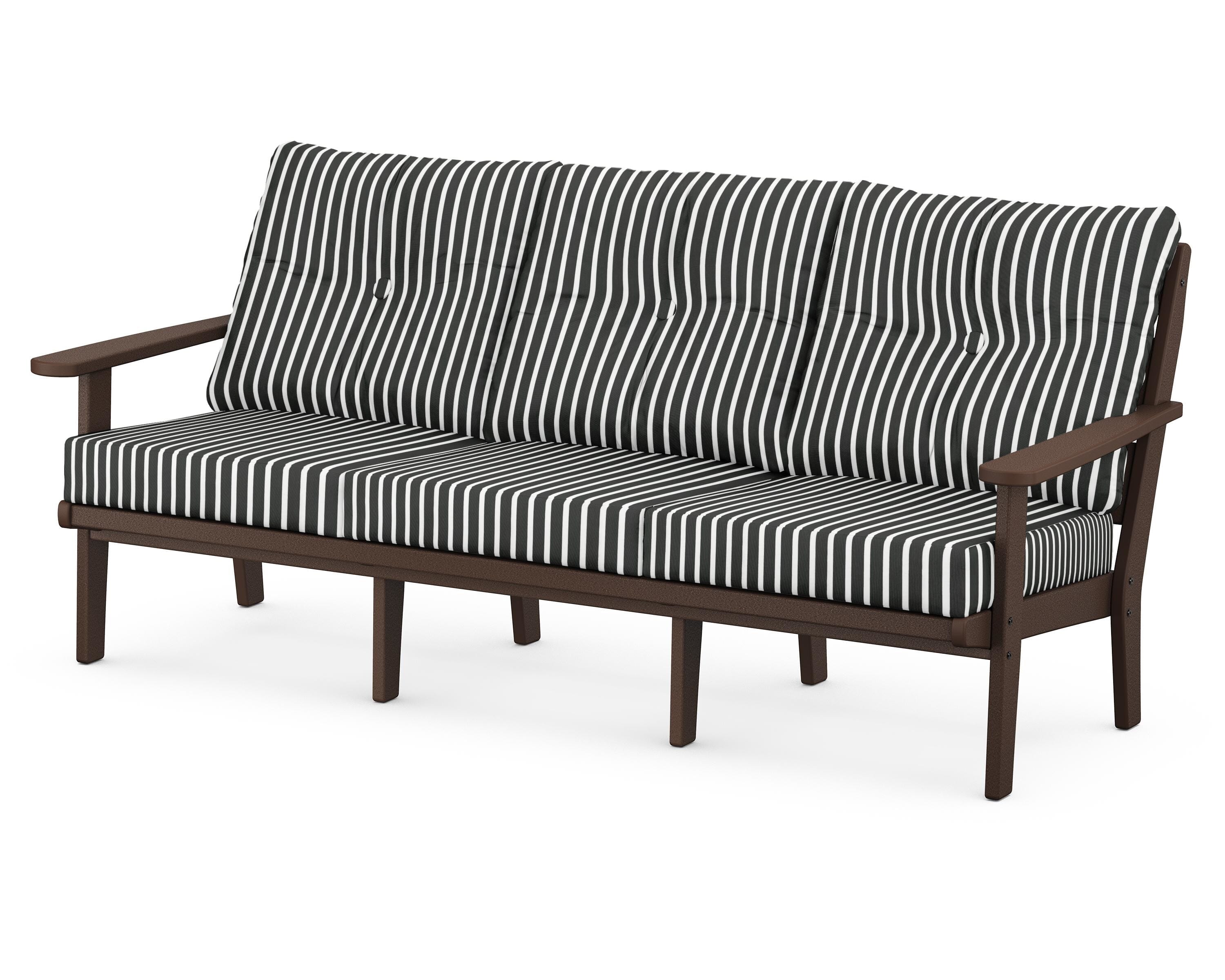 POLYWOOD® Lakeside Deep Seating Sofa in Mahogany / Shore Classic
