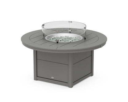 POLYWOOD® Round 48" Fire Pit Table in Slate Grey
