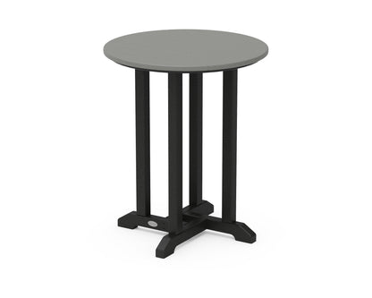 POLYWOOD® Contempo 24" Round Dining Table in Black / Slate Grey