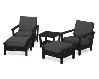 POLYWOOD® Harbour 5-Piece Deep Seating Chair Set in Black / Ash Charcoal