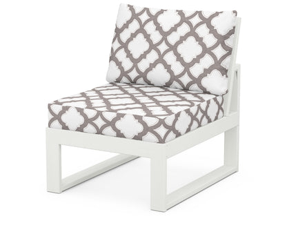 Unbranded Modular Armless Chair in Vintage White / Trellis Grey Mist