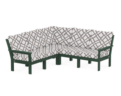 POLYWOOD® Vineyard 5-Piece Sectional in Green / Trellis Grey Mist