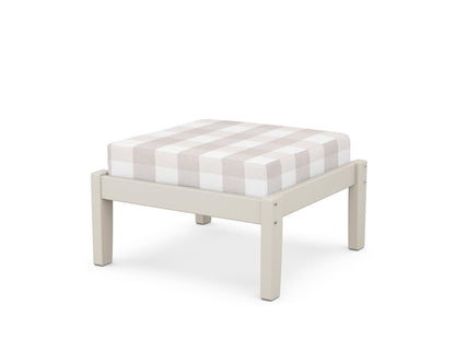 Unbranded Deep Seating Ottoman in Sand / Buffalo Plaid Dune Burlap