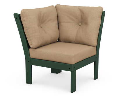 POLYWOOD® Vineyard Modular Corner Chair in Green / Sesame