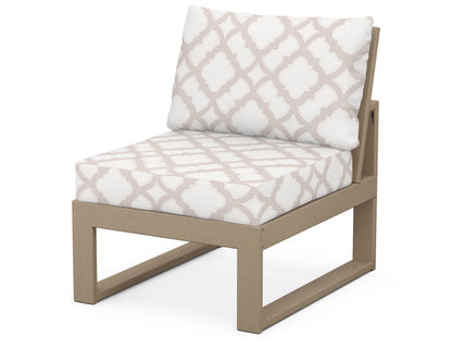 Unbranded Modular Armless Chair in Vintage Sahara / Trellis Dune Burlap