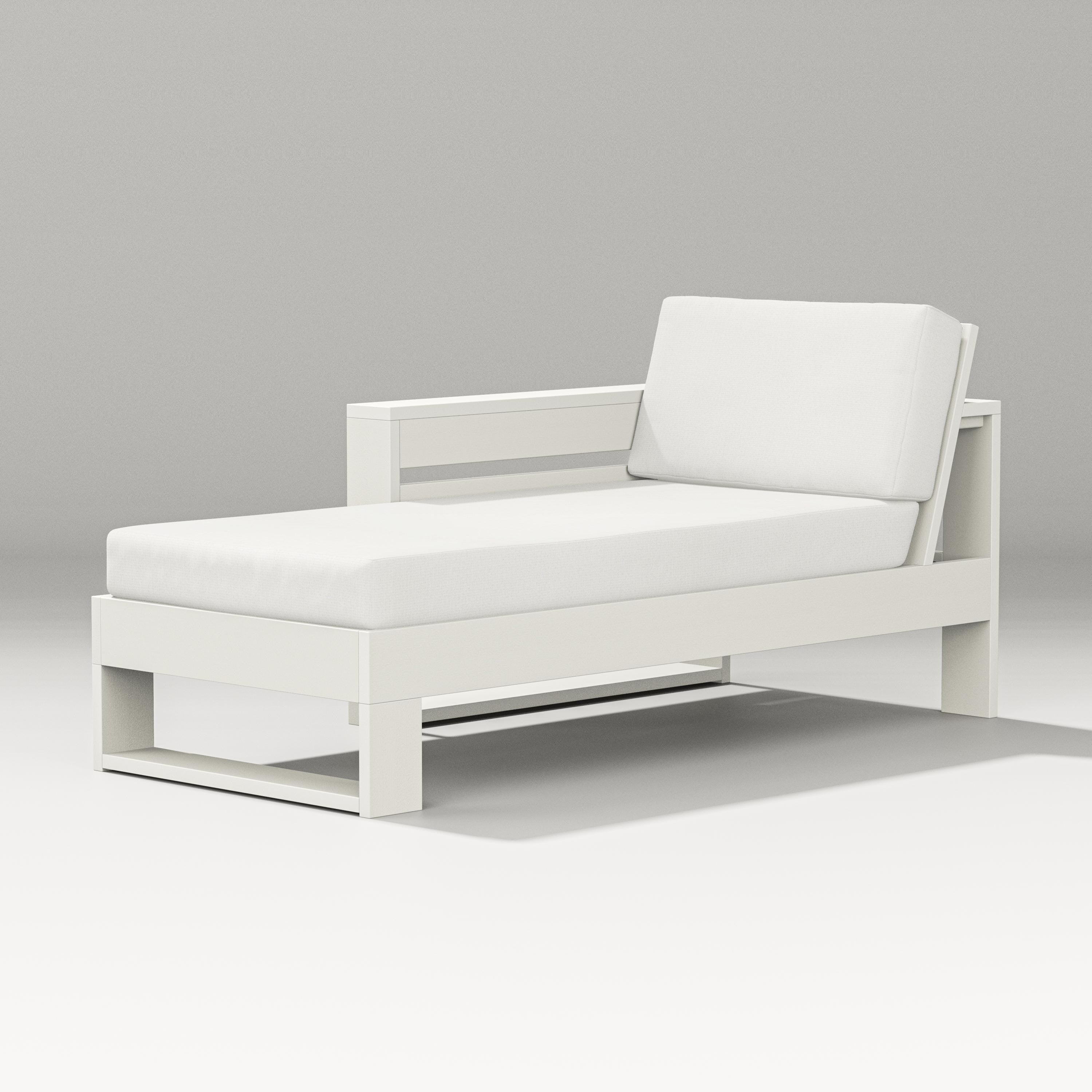 PW Designer Series Latitude Modular Left Arm Chaise in Vintage White / Natural Linen