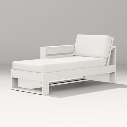 PW Designer Series Latitude Modular Left Arm Chaise in Vintage White / Natural Linen