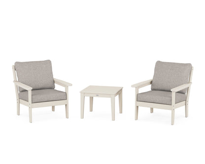 Country Living Cottage 3-Piece Deep Seating Set in Sand / Weathered Tweed