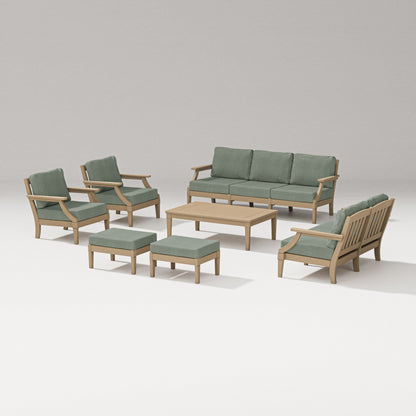 PW Designer Series Estate 7-Piece Lounge Sofa Set in Vintage Sahara / Cast Sage