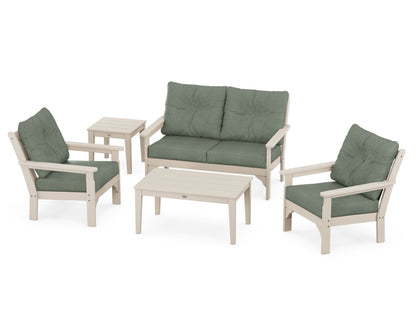 POLYWOOD® Vineyard 5-Piece Deep Seating Set in Sand / Cast Sage
