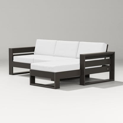 PW Designer Series Latitude Right Chaise Sectional in Vintage Coffee / Natural