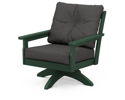 POLYWOOD® Vineyard Deep Seating Swivel Chair in Green / Spectrum Carbon
