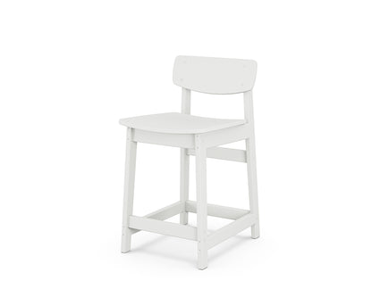 POLYWOOD® Modern Studio Urban Lowback Counter Chair in White