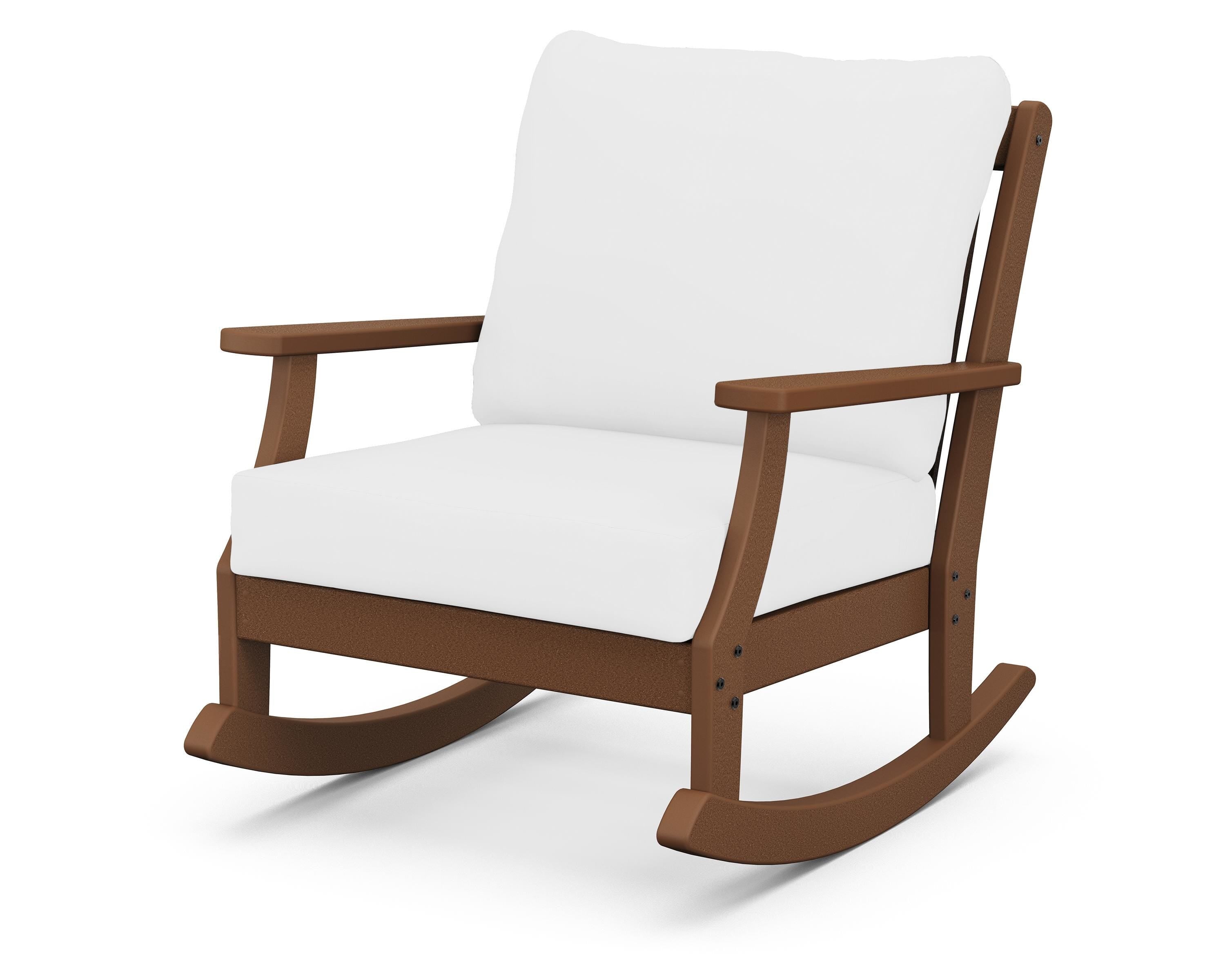 POLYWOOD® Braxton Deep Seating Rocking Chair in Teak / Natural