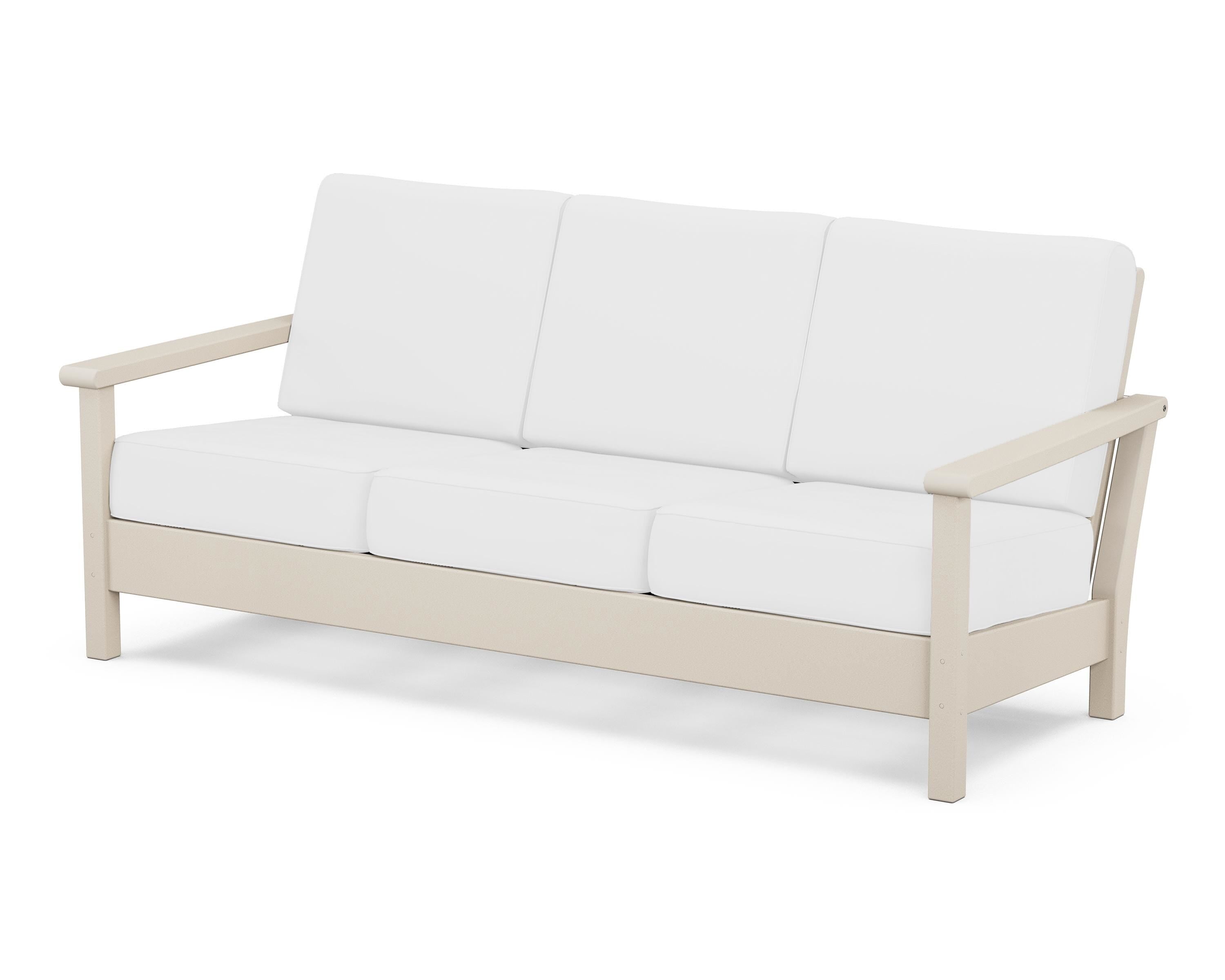 POLYWOOD® Harbour Deep Seating Sofa in Sand / Natural