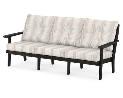 POLYWOOD® Lakeside Deep Seating Sofa in Black / Clock Out Cloud