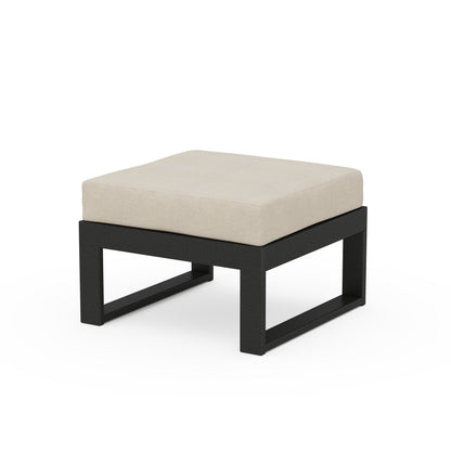 Unbranded Modular Ottoman - Modern in Black / Blend Linen