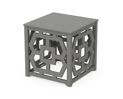 Martha Stewart by POLYWOOD® Chinoiserie Umbrella Stand Accent Table in Slate Grey