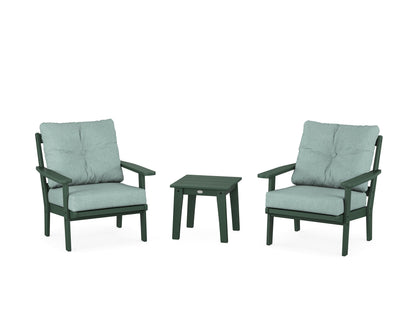 POLYWOOD® Prairie 3-Piece Deep Seating Set in Green / Glacier Spa