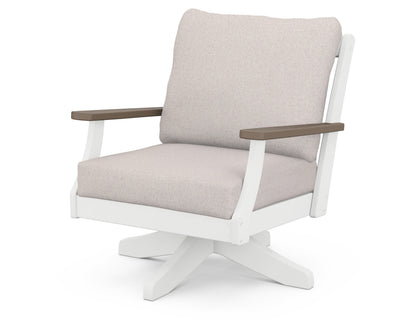 Braxton Deep Seating Swivel Chair - White